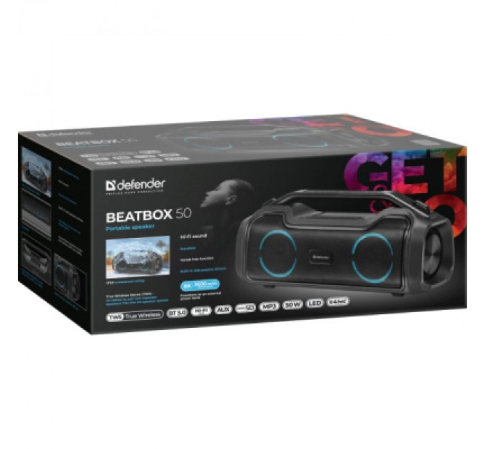 Defender Акустична система Defender Beatbox 50 Bluetooth Black (65950)