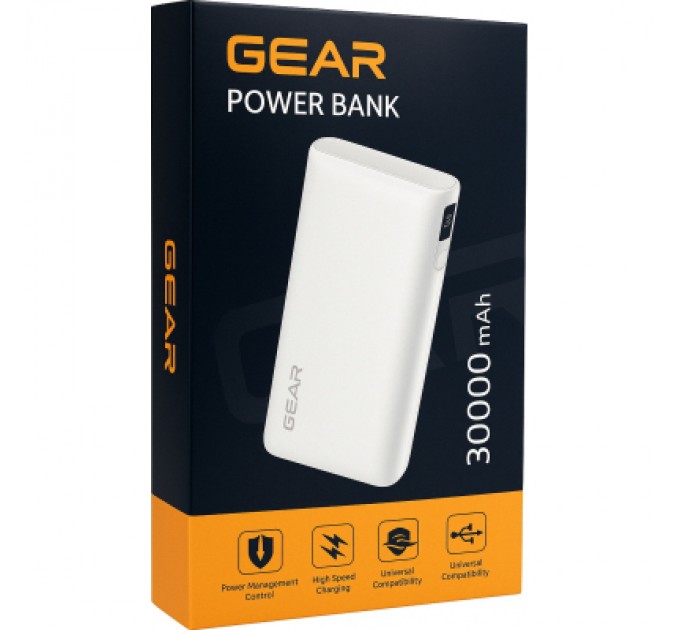GEAR Батарея універсальна GEAR 30000mAh, PD/100W, black (DL302C)