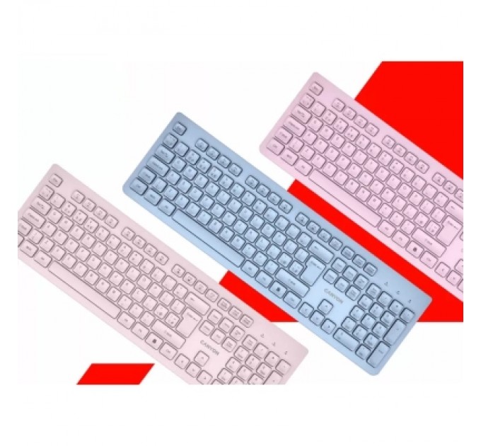 Canyon Клавіатура Canyon HKB-W01 Silent Wireless UA Pink (CNS-HKBW01P)