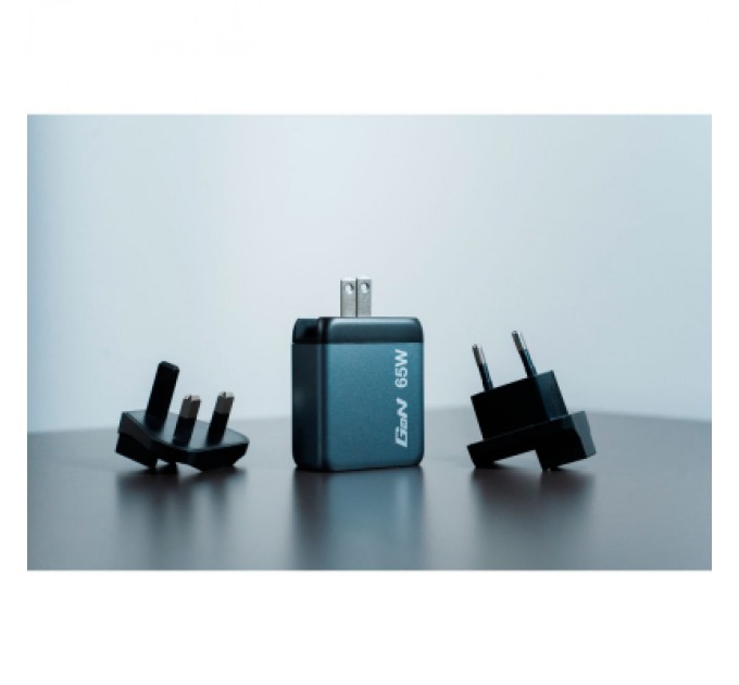 Verbatim Зарядний пристрій Verbatim GaN 65 W 3 ports (2xUSB-C-65 W /USB-A -3.0) (32201)