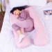 MirSon Подушка MirSon для вагітних і відпочинку Satin Stripe №8026 U-подібна Pink (2200006178644)