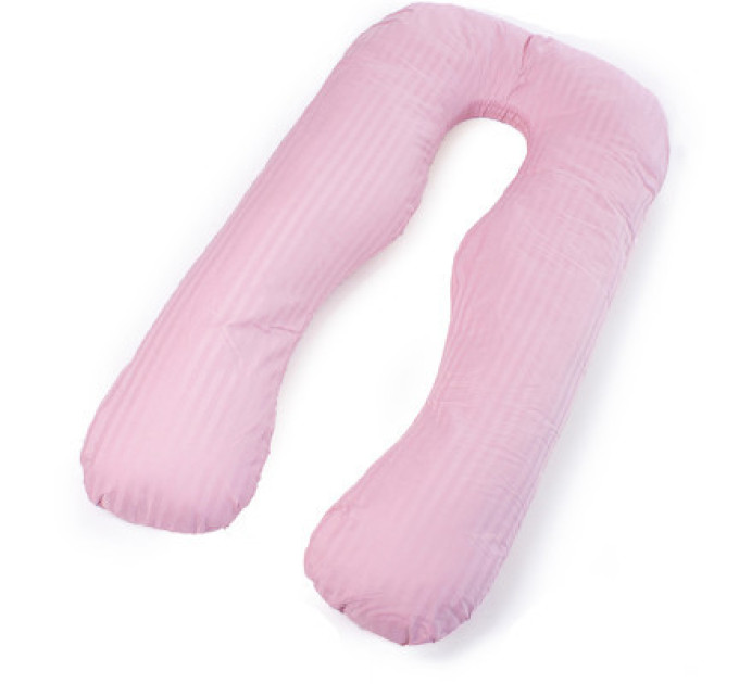 MirSon Подушка MirSon для вагітних і відпочинку Satin Stripe №8026 U-подібна Pink (2200006178644)