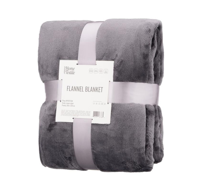 Ardesto Плед Ardesto Flannel 100% поліестер, темно-сірий 200х220 см (ART0213SB)