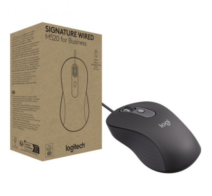Logitech Мишка Logitech Signature M520 for Business USB-C Graphite (910-007511)