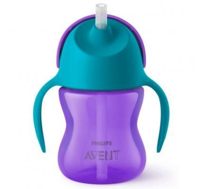 Philips AVENT Поїльник-непроливайка Philips AVENT з трубочкою 210 мл 9 міс+, бузковий (SCF796/02)