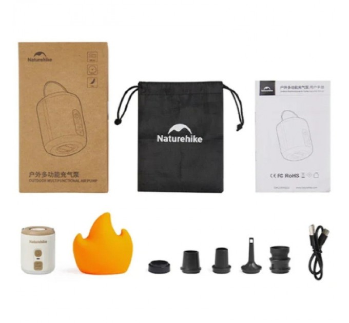 Naturehike Насос для надувних меблів Naturehike CNK2300DQ022 + нічник + вентилятор, бежевий (6976507665971)