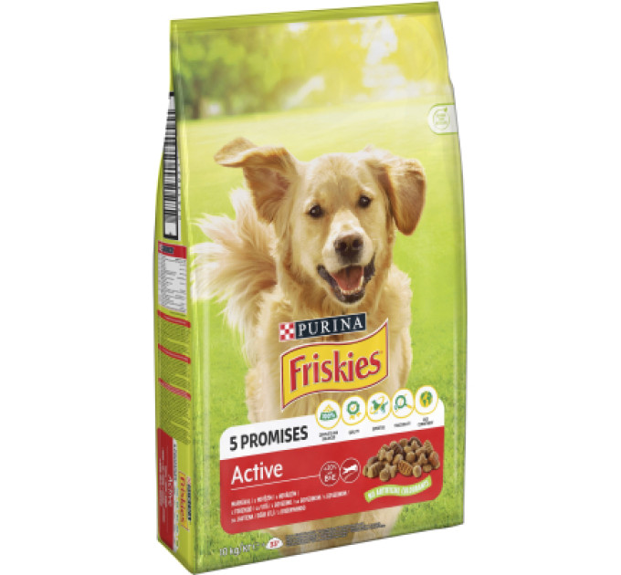 Purina Friskies Сухий корм для собак Purina Friskies Active з яловичиною 10 кг (7613031395484)