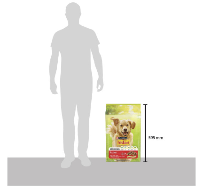 Purina Friskies Сухий корм для собак Purina Friskies Active з яловичиною 10 кг (7613031395484)