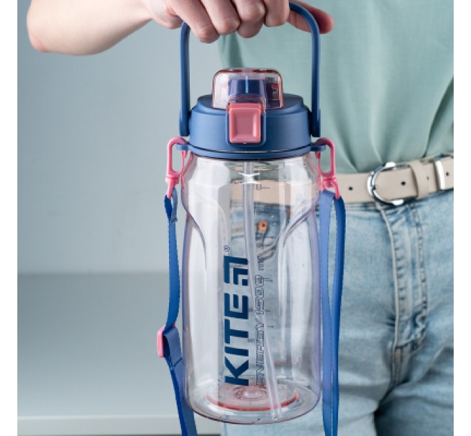 Kite Поїльник-непроливайка Kite 1500 мл, рожева (K24-1202-2)