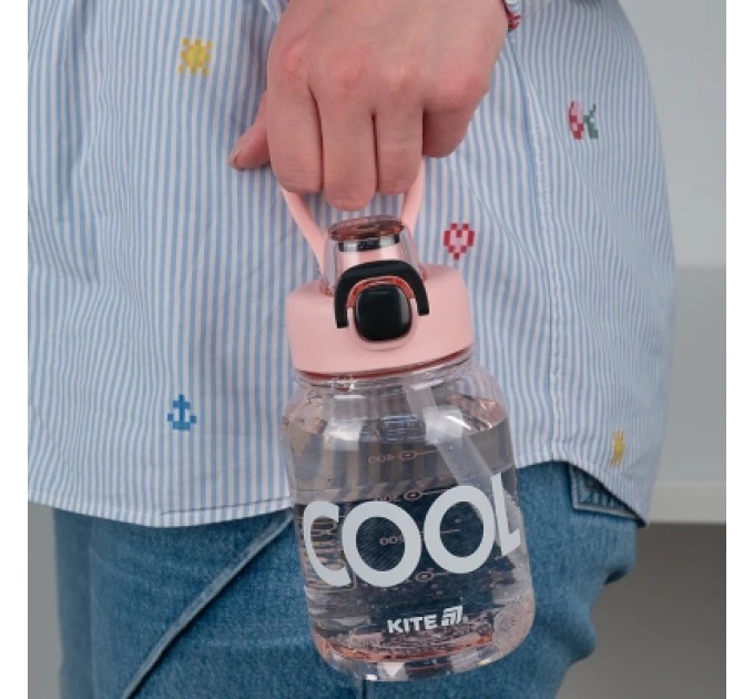 Kite Поїльник-непроливайка Kite 700 мл, рожево-чорна (K25-1217-3)