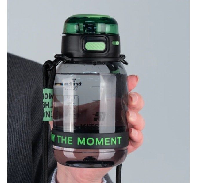 Kite Поїльник-непроливайка Kite 700 мл, чорно-зелена (K25-1218-2)