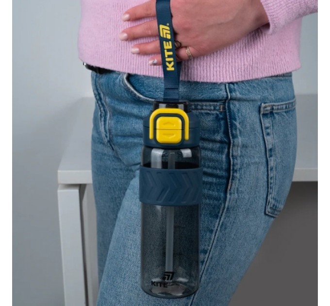 Kite Поїльник-непроливайка Kite 800 мл, сіро-жовта (K25-1234-1)