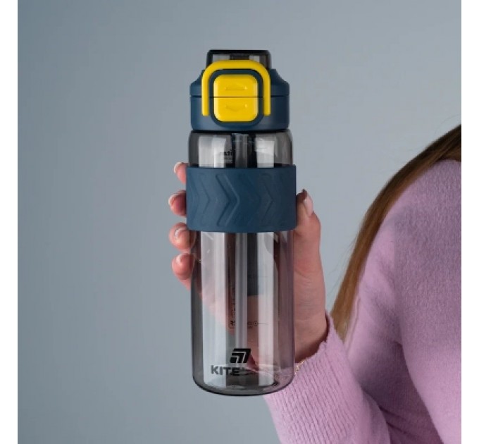 Kite Поїльник-непроливайка Kite 800 мл, сіро-жовта (K25-1234-1)