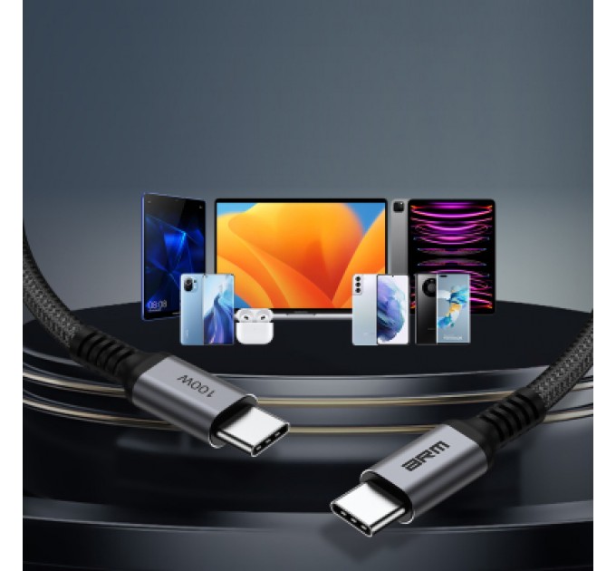 Armorstandart Дата кабель USB-C to USB-C 2.0m PD 100W black-grey Armorstandart (ARM69371)