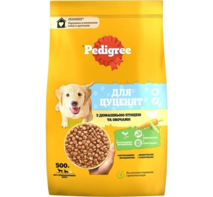 Pedigree Сухий корм для собак Pedigree для цуценят з птицею та овочами 500 г (5998749144923)
