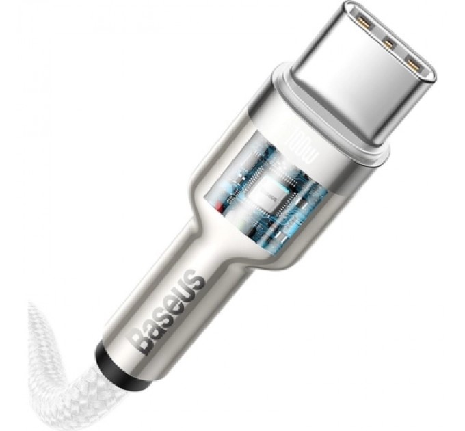 Baseus Дата кабель USB-C to Lightning 2.0m Cafule Metal PD 20W white Baseus (CATLJK-B02)