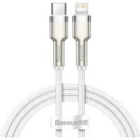 Дата кабель USB-C to Lightning 2.0m Cafule Metal PD 20W white Baseus (CATLJK-B02)