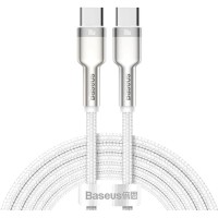 Дата кабель USB-C to USB-C 2.0 mCafule Metal PD 100W white Baseus (CATJK-D02)