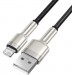 Baseus Дата кабель USB 2.0 AM to Lightning 1.0m Cafule Metal 2.4A black Baseus (CALJK-A01)