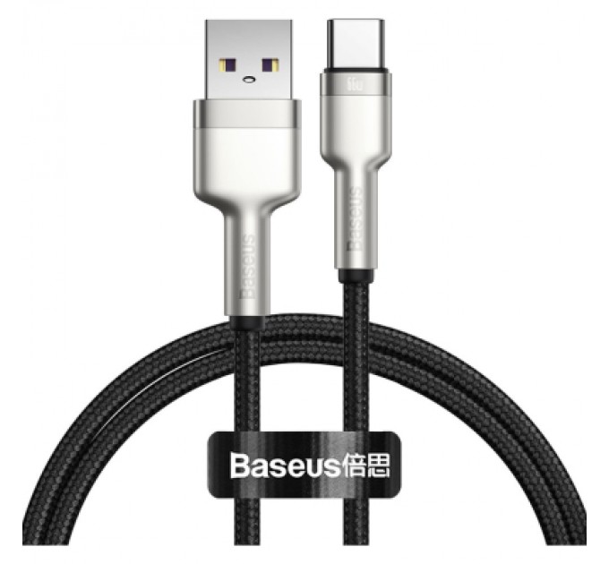Baseus Дата кабель USB 2.0 AM to USB-C 1.0m Cafule Metal 66W black Baseus (CAKF000101)