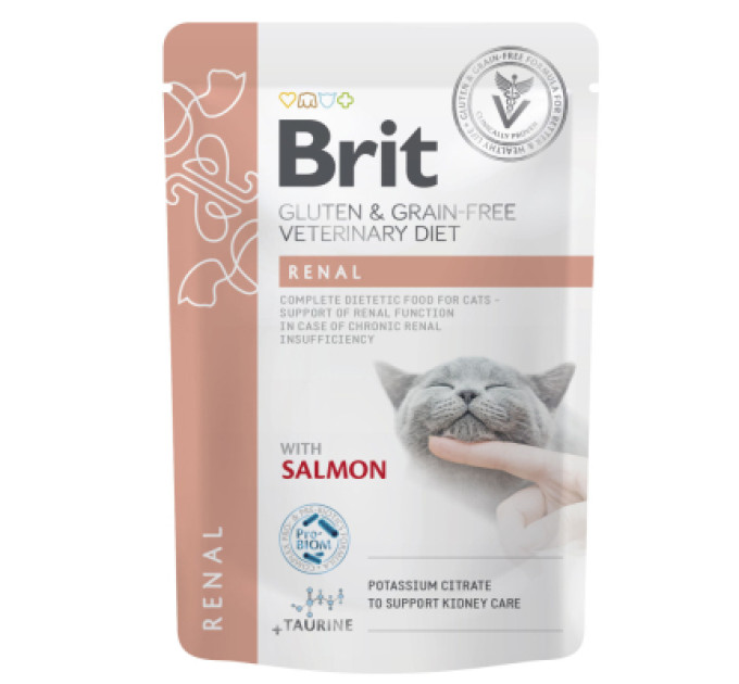 Brit GF VetDiets Вологий корм для кішок Brit GF VetDiets Renal з лососем 85 г (8595602566709)