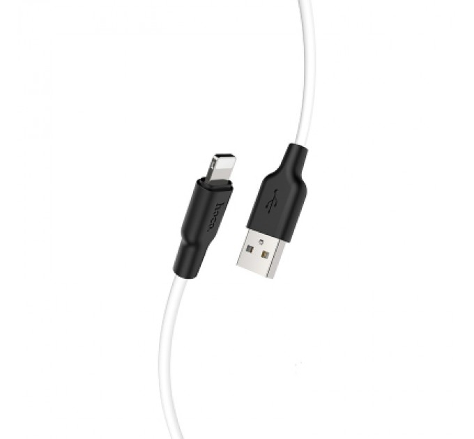 HOCO Дата кабель USB 2.0 AM to Lightning 1.0m 2.4A silicone X21 black+white HOCO (6931474711816)