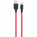 HOCO Дата кабель USB 2.0 AM to USB-C 1.0m 2A silicone X21 black+red HOCO (6957531071419)