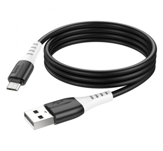 HOCO Дата кабель USB 2.0 AM to Micro 5P 1.0m 2.4A silicone X82 black HOCO (6931474768551)