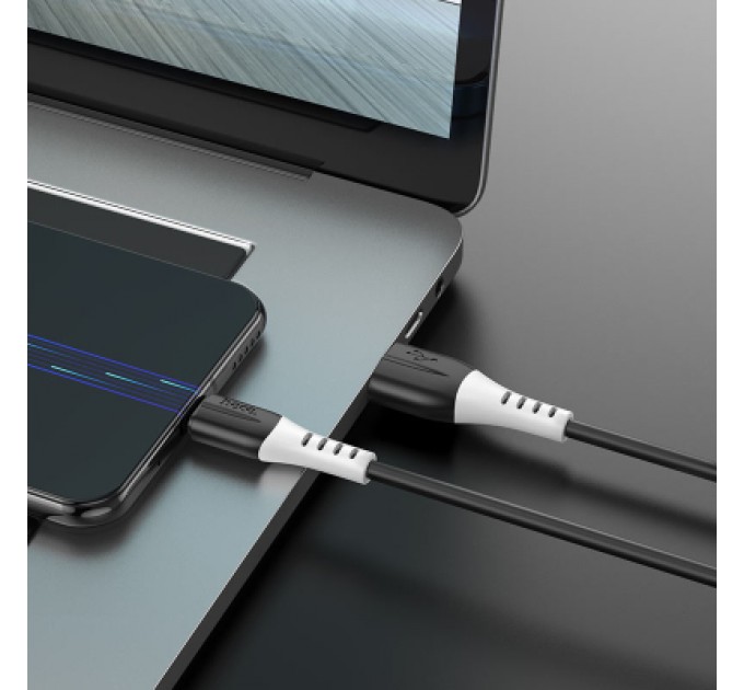 HOCO Дата кабель USB 2.0 AM to Micro 5P 1.0m 2.4A silicone X82 black HOCO (6931474768551)