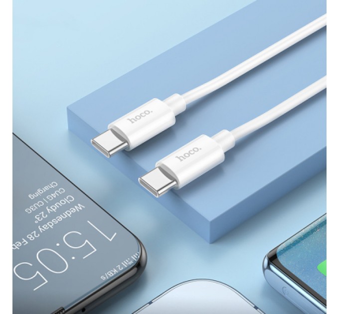 HOCO Дата кабель USB-C to USB-C 1.0m Magic silicone PD 60W X87 white HOCO (6931474783264)