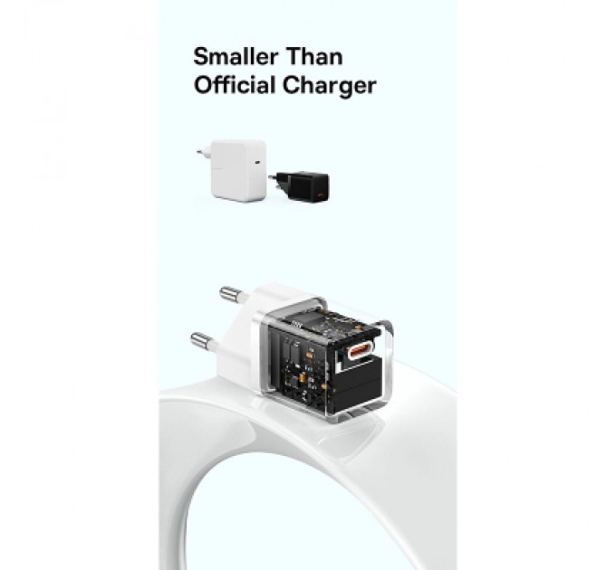 Baseus Зарядний пристрій Baseus GaN5 Fast Charger USB-C 30W + Cable 1.0m Type-C 100W white (P10110902213-00)