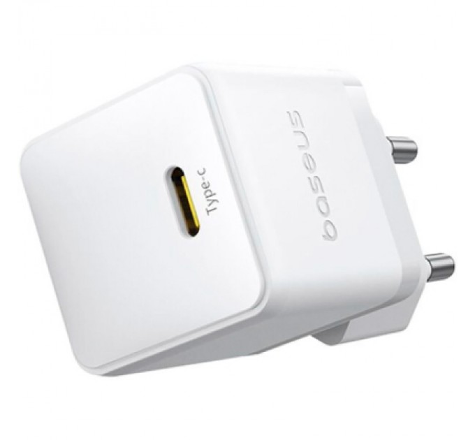 Baseus Зарядний пристрій Baseus Palm Fast Charger 1C 30W + Cable 1.0m Type-C 60W white (P10111605213-01)