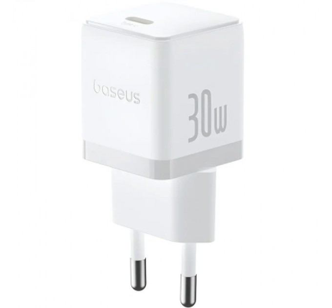 Baseus Зарядний пристрій Baseus Palm Fast Charger 1C 30W + Cable 1.0m Type-C 60W white (P10111605213-01)