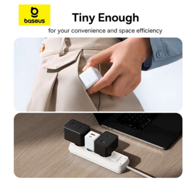 Baseus Зарядний пристрій Baseus Palm Fast Charger C+U 20W moon white (P10111608213-00)