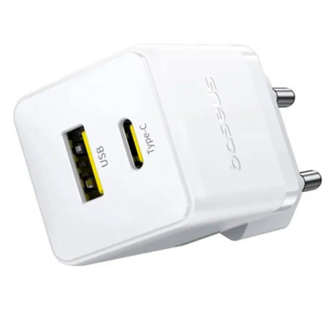 Baseus Зарядний пристрій Baseus Palm Fast Charger C+U 20W moon white (P10111608213-00)