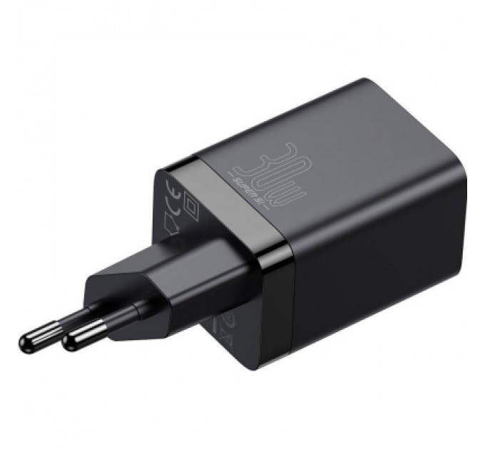 Baseus Зарядний пристрій Baseus Super Si Pro Quick Charger C+U 30W black (CCSUPP-E01)