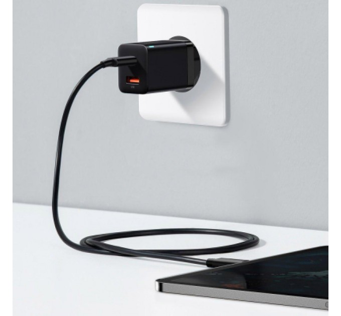 Baseus Зарядний пристрій Baseus Super Si Pro Quick Charger C+U 30W black (CCSUPP-E01)