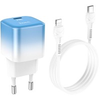 Зарядний пристрій HOCO C101A USB-C PD20W + cable USB-C to Lightning Ice Blue (6931474769381)