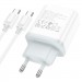 HOCO Зарядний пристрій HOCO C105A Stage 1xUSB-C PD20W + 1xUSB QC3.0 + cable USB-C to USB-C White (6931474782922)