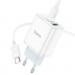 HOCO Зарядний пристрій HOCO C105A Stage 1xUSB-C PD20W + 1xUSB QC3.0 + cable USB-C to USB-C White (6931474782922)
