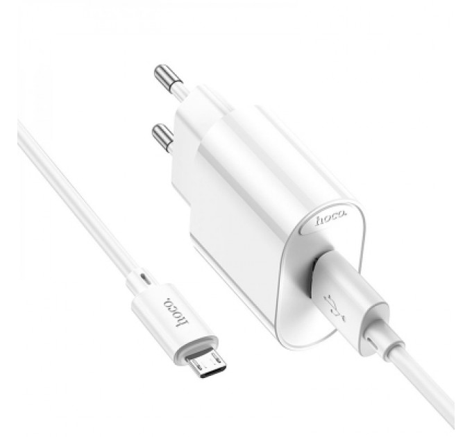 HOCO Зарядний пристрій HOCO C109A Fighter USB QC3.0 + cable Micro 5P White (6931474784827)