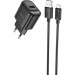 HOCO Зарядний пристрій HOCO C140A Smart USB QC3.0 + USB to cable Micro Black (6942007627801)