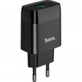 HOCO Зарядний пристрій HOCO C72Q Glorious USB QC3.0 18W Black (6931474732507)