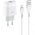 HOCO Зарядний пристрій HOCO C73A Glorious 2xUSB + cable Micro 5P 12W White (6931474713063)