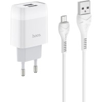 Зарядний пристрій HOCO C73A Glorious 2xUSB + cable Micro 5P 12W White (6931474713063)