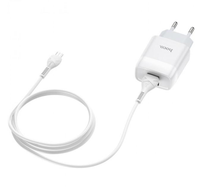 HOCO Зарядний пристрій HOCO C73A Glorious 2xUSB + cable Micro 5P 12W White (6931474713063)