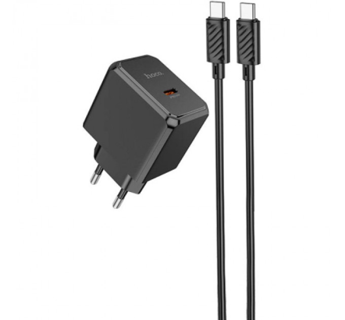 HOCO Зарядний пристрій HOCO CS13A Ocean USB-C PD20W + cable USB-C to USB-C Black (6942007603843)