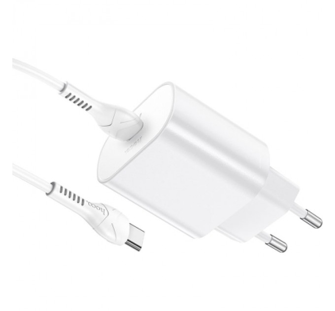 HOCO Зарядний пристрій HOCO N22 Jetta USB-C PD25W + cable USB-C to USB-C White (6931474760081)