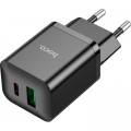 HOCO Зарядний пристрій HOCO N28 Founder 1xUSB-C PD20W + 1xUSB QC3.0 Black (6931474783509)