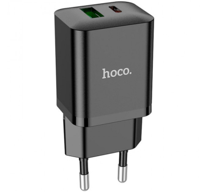 HOCO Зарядний пристрій HOCO N28 Founder 1xUSB-C PD20W + 1xUSB QC3.0 Black (6931474783509)